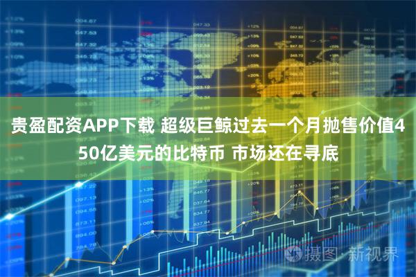 贵盈配资APP下载 超级巨鲸过去一个月抛售价值450亿美元的比特币 市场还在寻底